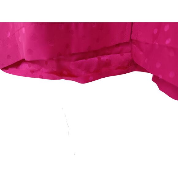 Vintage Dennis Goldsmith Pink Silk Swiss Dot Midi Dress Shoulder Pads SZ 4 - Picture 14 of 16